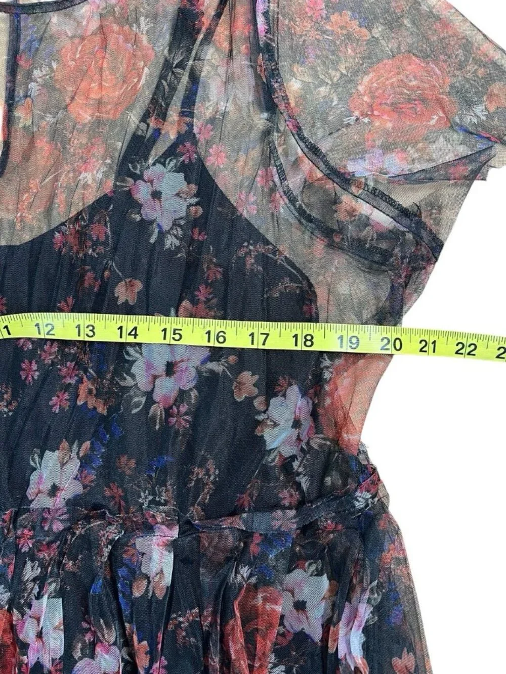 Torrid 2 Dress Plus Size 2X  Multicolor Floral Print Mesh Lined Skater Lace - Picture 10 of 14